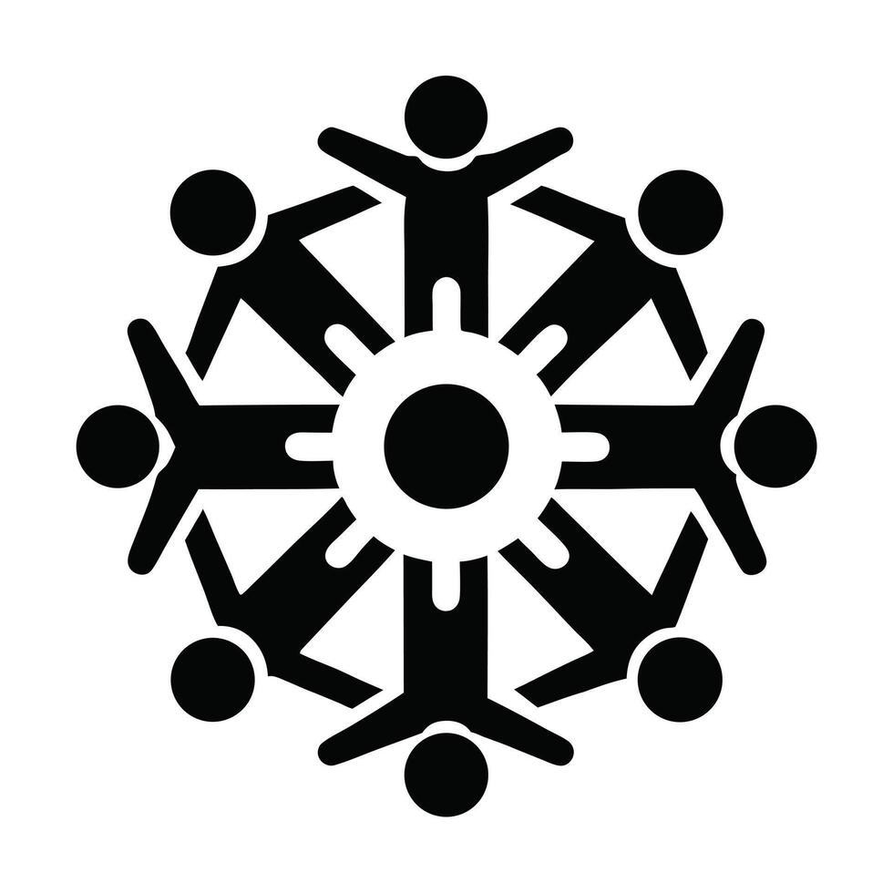Unity Harmony People Icon Circle Together Connection Community Cooperation Solidarity Pictogram vector