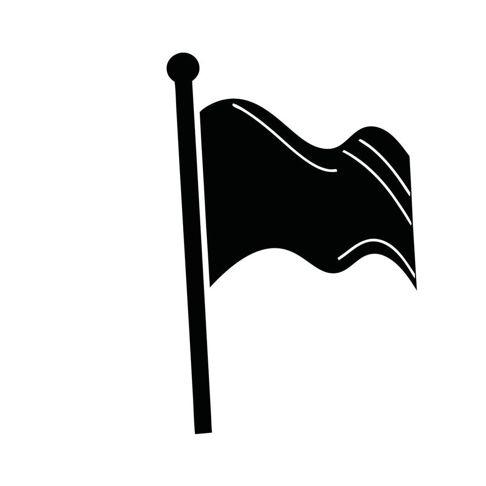Monochrome Illustration Of Flag Waving Symbolizing Victory Or Surrender Isolated On White Background vector