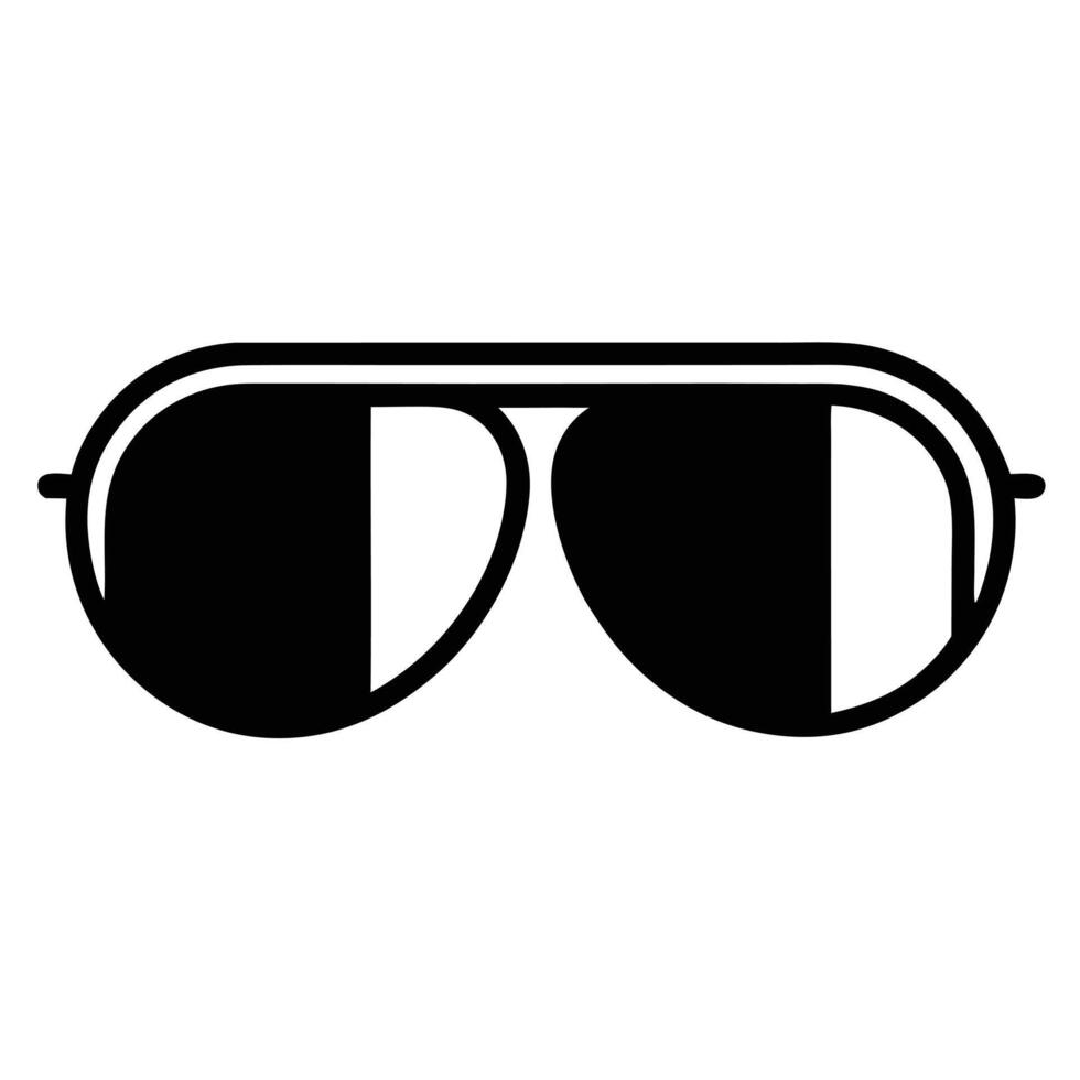 Aviator Sunglasses Icon Simple Black And White Minimalist Style Accessory vector