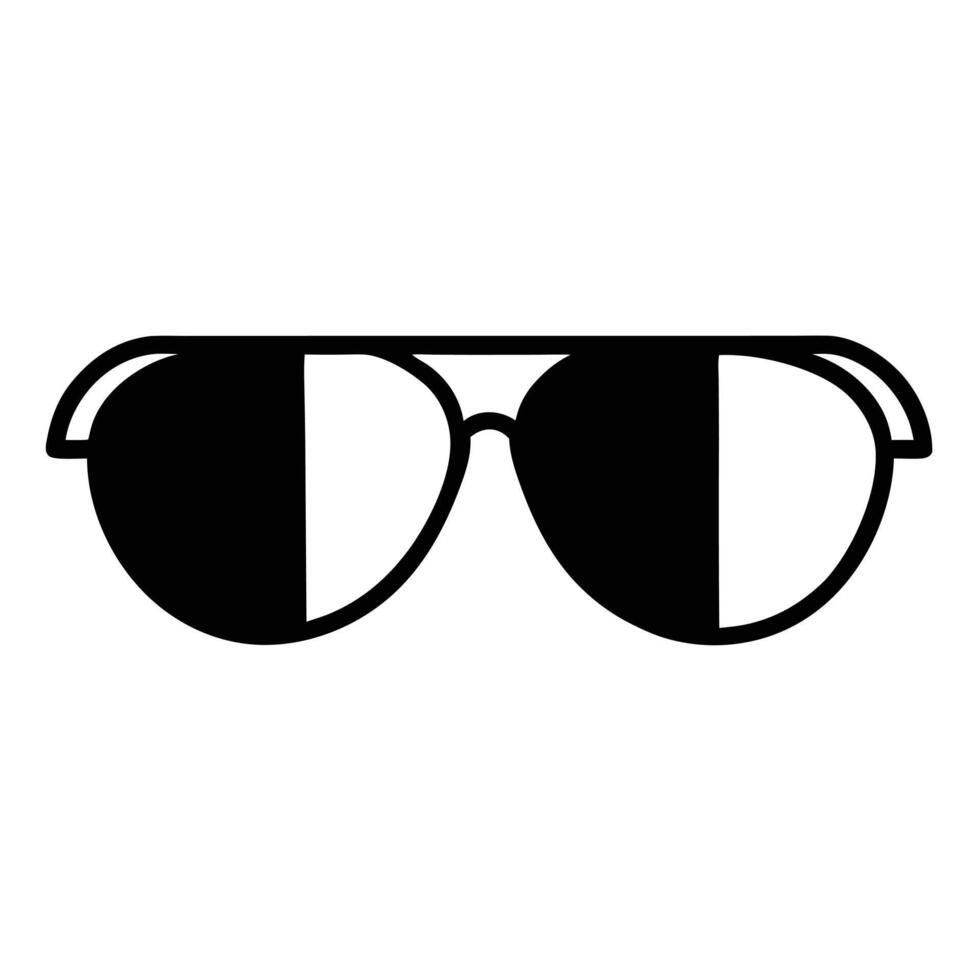 Black And White Sunglasses Icon Style Illustration For Summer Season vector