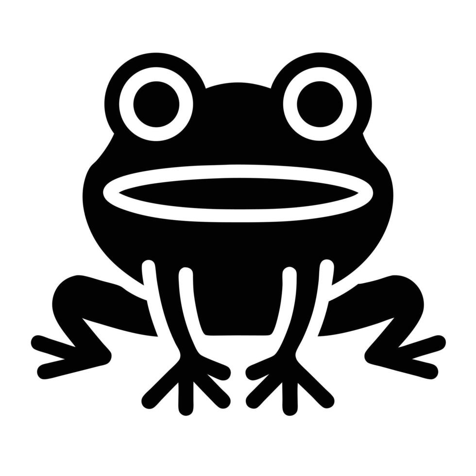 Simple Black And White Frog Icon Illustration Graphic Element vector