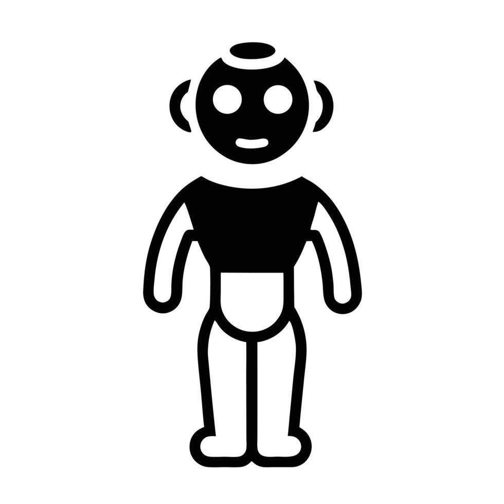 Simple Robot Icon Illustration Depicting Artificial Intelligence And Automation Concepts vector