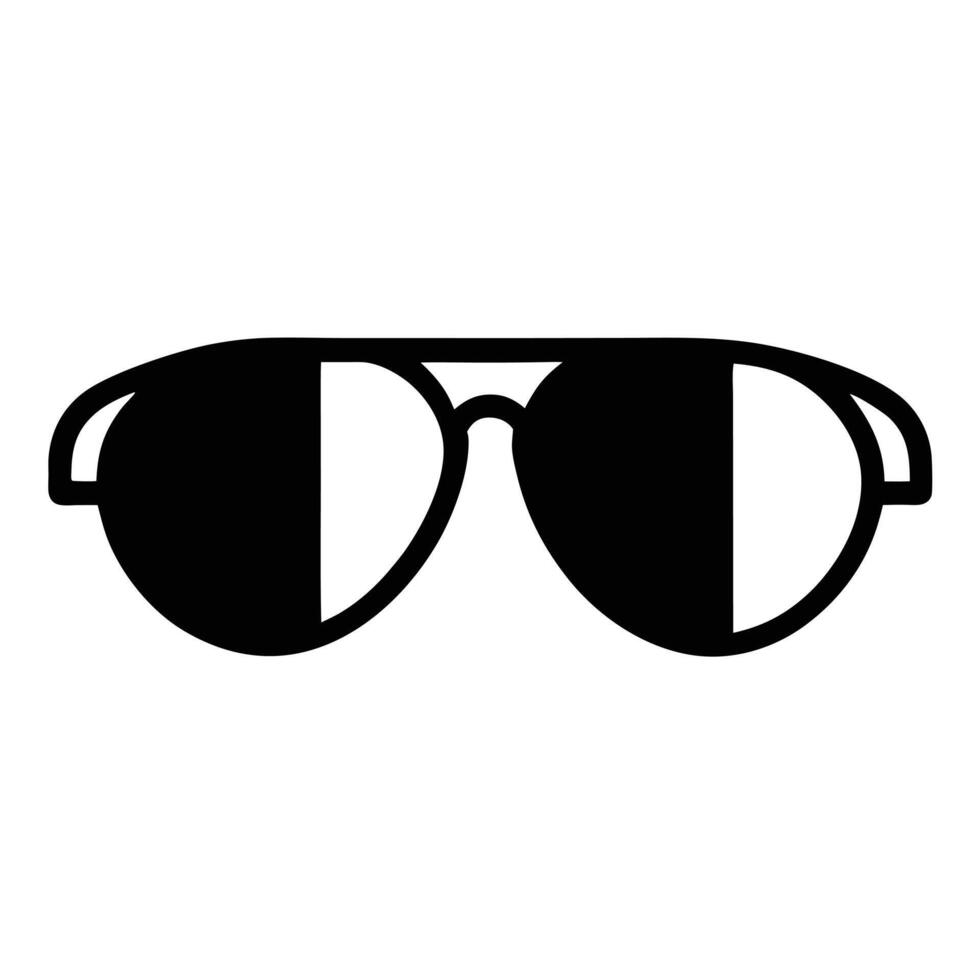 Black Sunglasses Icon Flat Style Minimal Design Summer Fashion Accessory vector