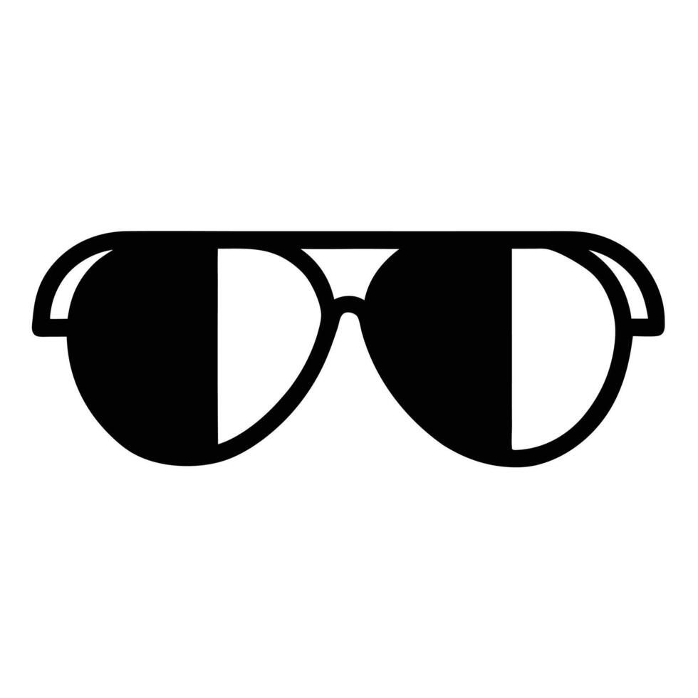 Stylish Aviator Sunglasses Icon In Black And White Minimalist Design vector
