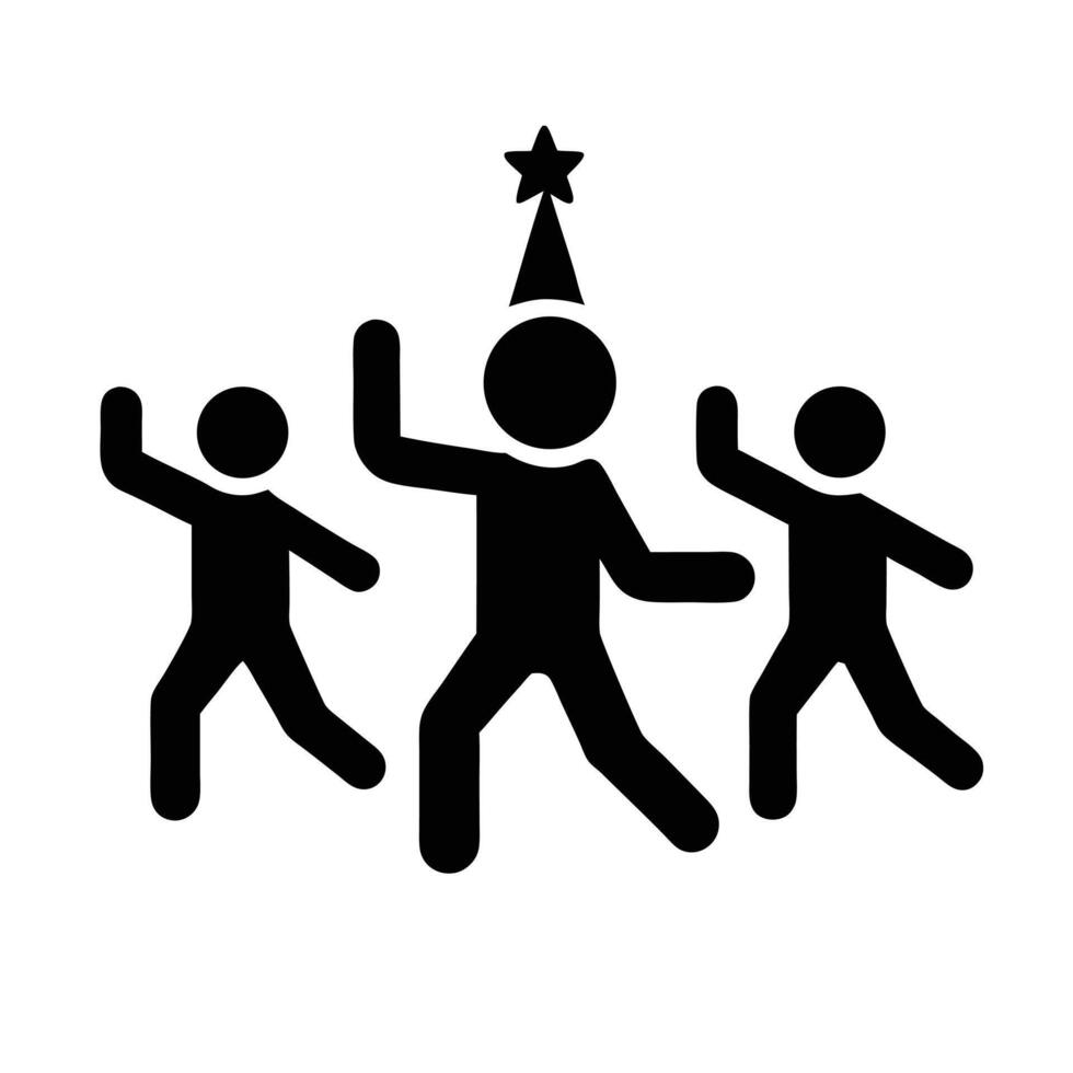 Group Celebration Icon Pictogram People Celebrate Birthday Party Festive Concept vector