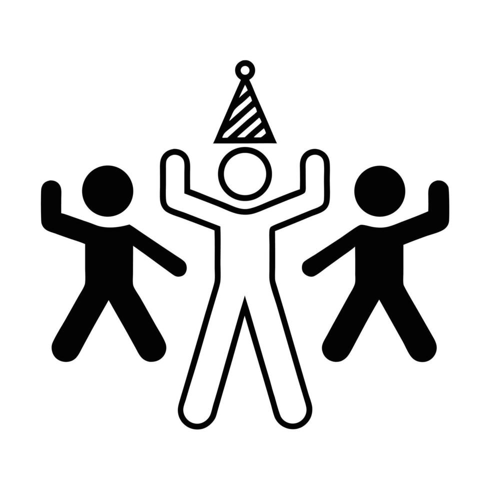 Celebration Crowd In Party Hats Illustration For Festive Events vector