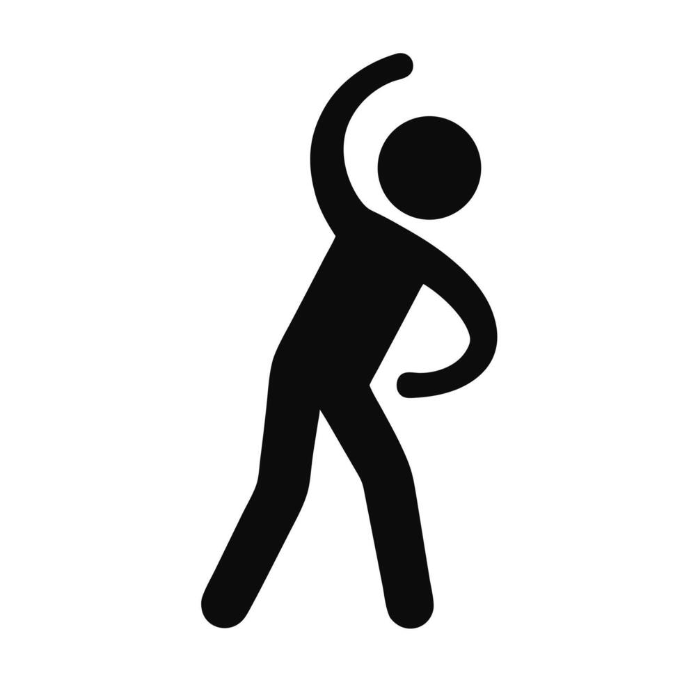 Person Warming Up Exercise Routine Pictogram Illustration Black Silhouette On White vector