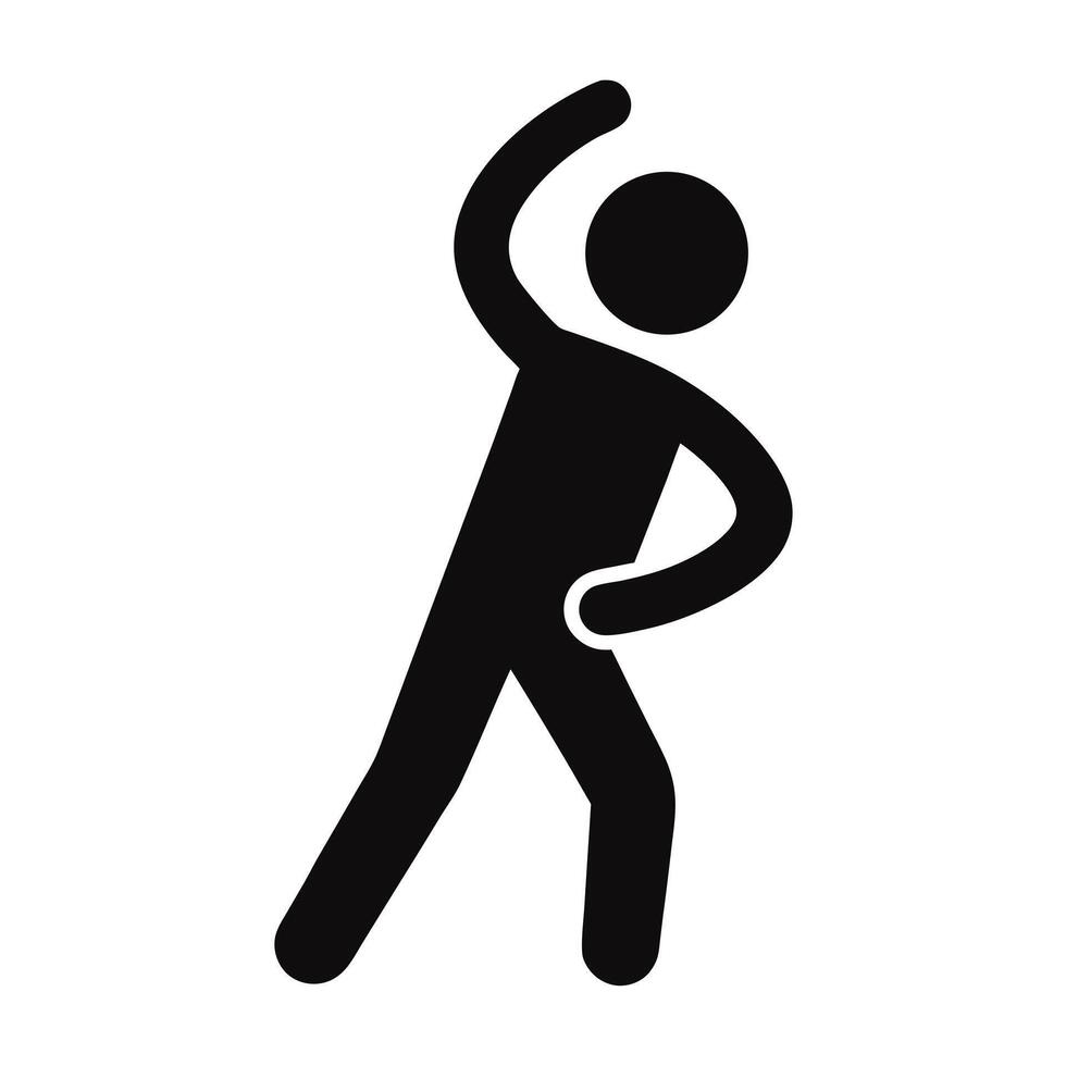 Person Stretching Warming Up Black Silhouette Active Lifestyle Fitness Training vector