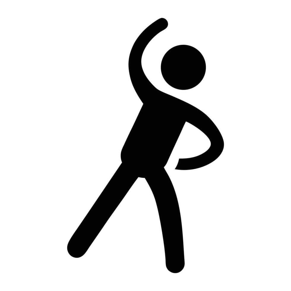 Stick Figure Doing Stretching Exercise Simple Icon Illustration vector