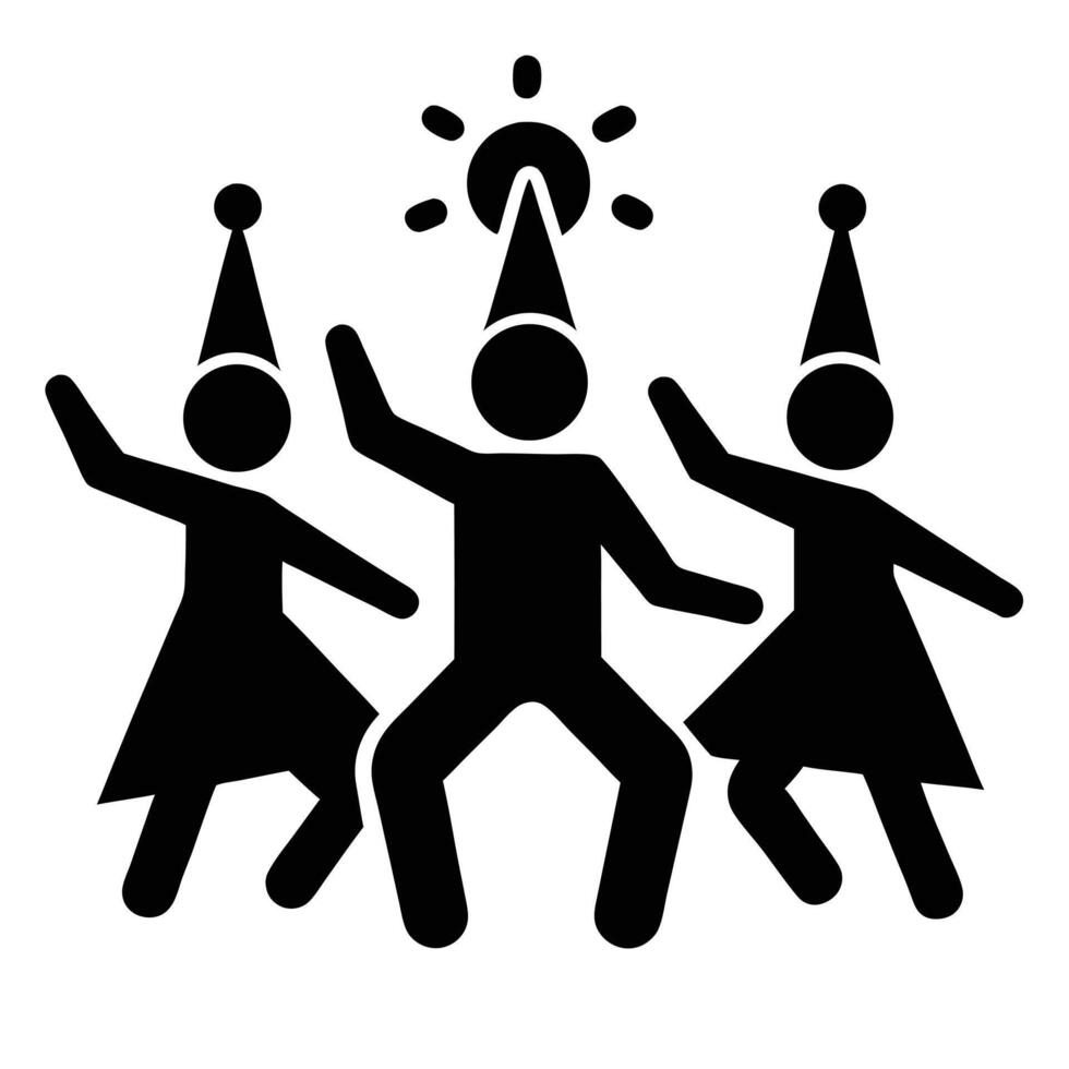 Party Celebration With Cheerful People Celebrating Together Icon Illustration vector