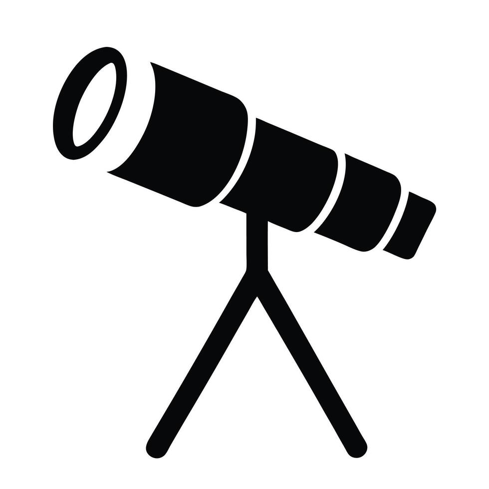 Telescope Icon For Astronomy Exploration Discovery And Science Symbol Illustration vector