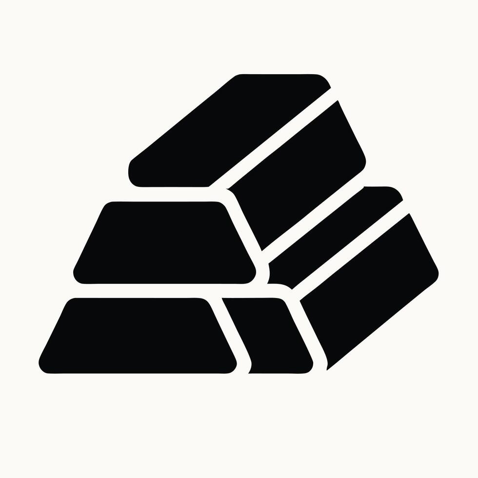 Gold Bars Pile Symbolizing Wealth And Investment Minimalist Design vector