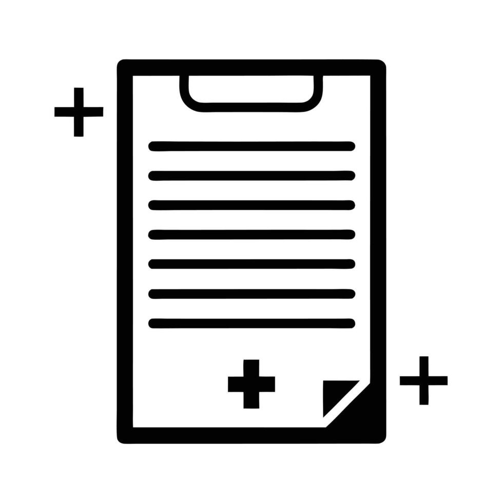 Medical Report Icon With Plus Signs Healthcare Document Isolated Symbol vector