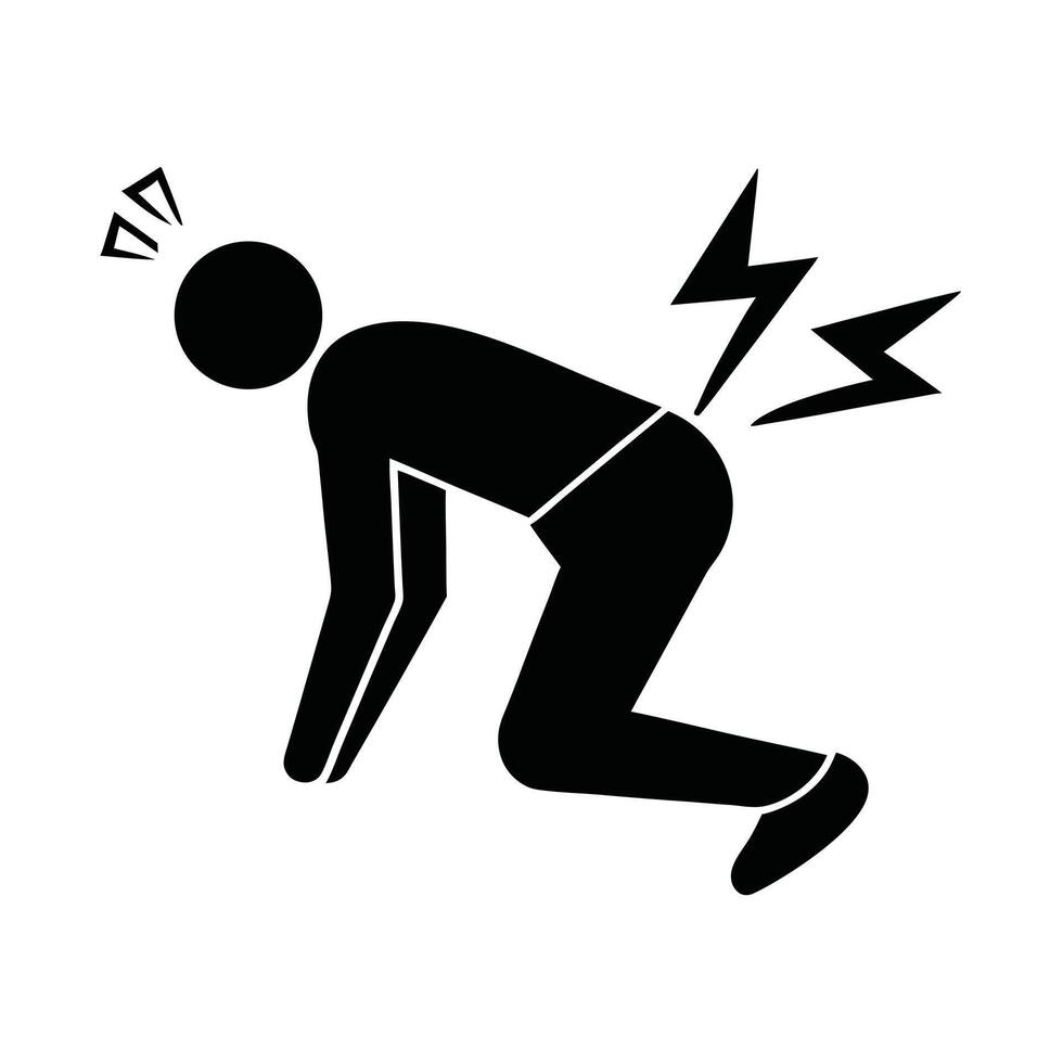 Illustration Of A Person Experiencing Lower Back Pain Health Problem Design vector