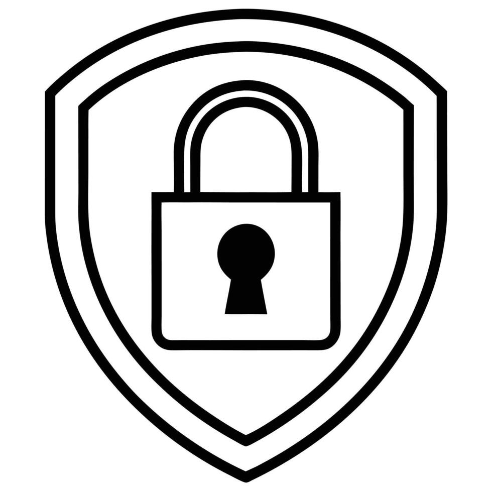 Security Shield With Padlock Icon For Data Protection And Privacy Concepts vector