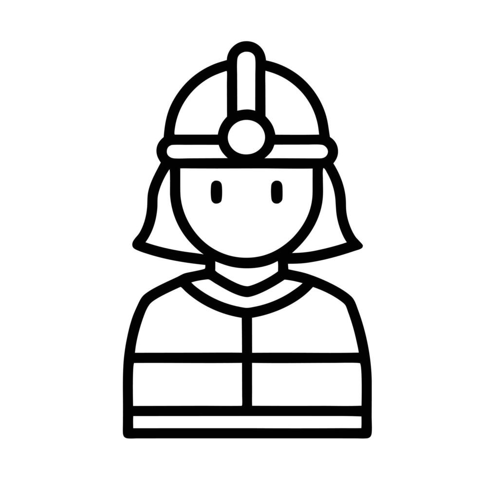 Firefighter Outline Icon Illustration Emergency Service Safety Uniform Protection vector