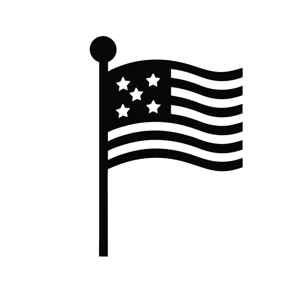 Minimalist Illustration Of American Flag Isolated On White Background vector