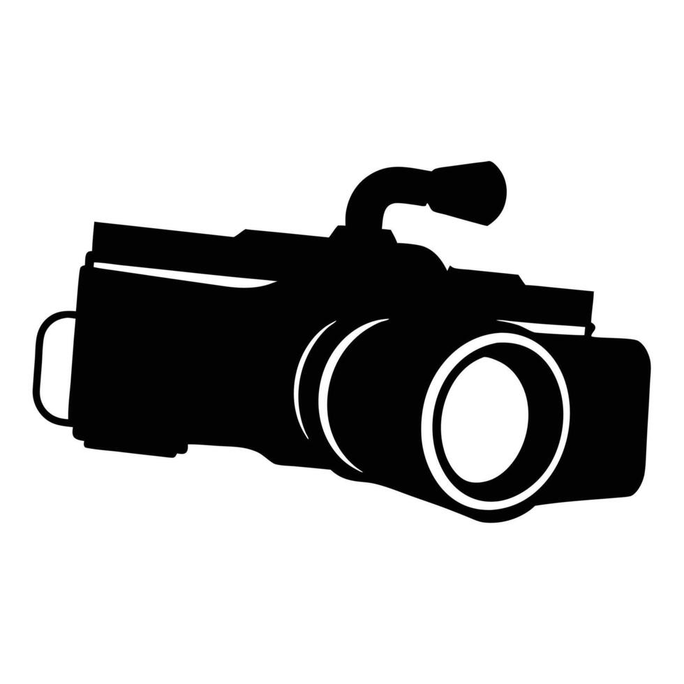 Silhouette Of Professional Camera Equipment For Filming And Television Industry vector