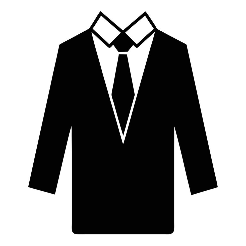 Black Business Suit Icon For Professional Attire And Formal Occasions Image vector
