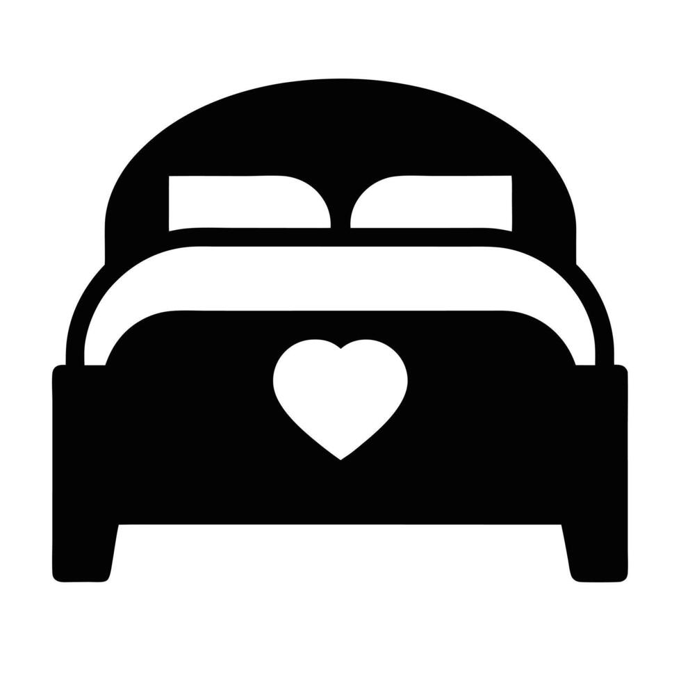 Romantic Bedroom Graphic With Heart For Valentines Day Design vector