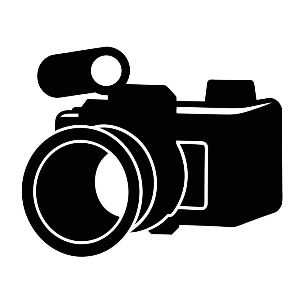 Professional Camera Icon Symbolizing Film Making And Videography Techniques vector