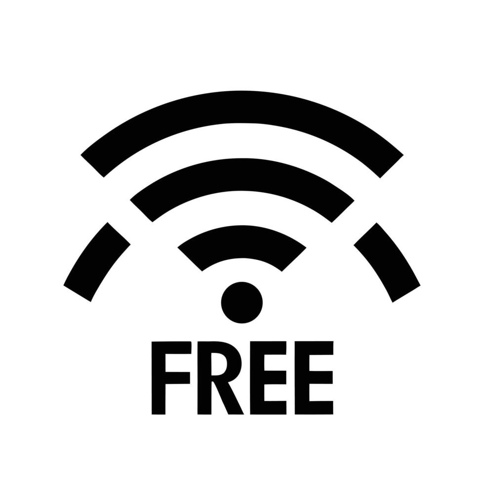 Free Wifi Icon Design In Black And White Minimalistic Illustration vector