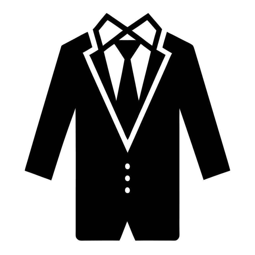 Minimalist Black Suit And Tie Icon Perfect For Business And Formal Occasions vector