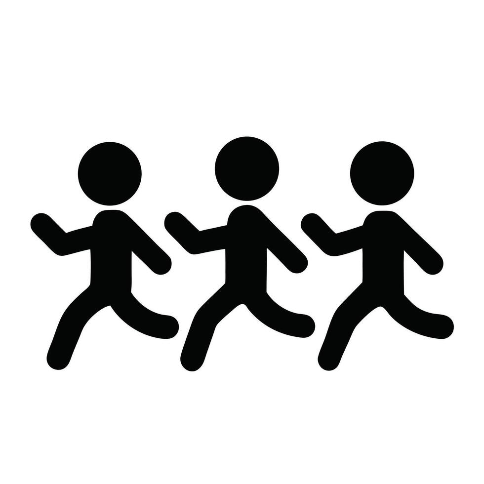 Group Of People Running Together Illustration Concept Design Element Graphic vector