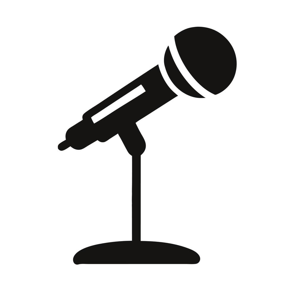 Microphone Illustration Musical Voice Equipment Audio Broadcast Recording Concept vector