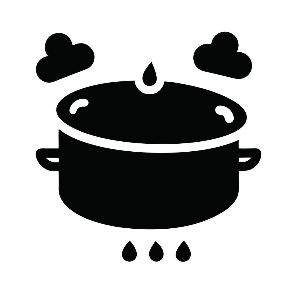 Steaming Pot Icon Symbolizing Cooking Food Preparation And Culinary Processes vector