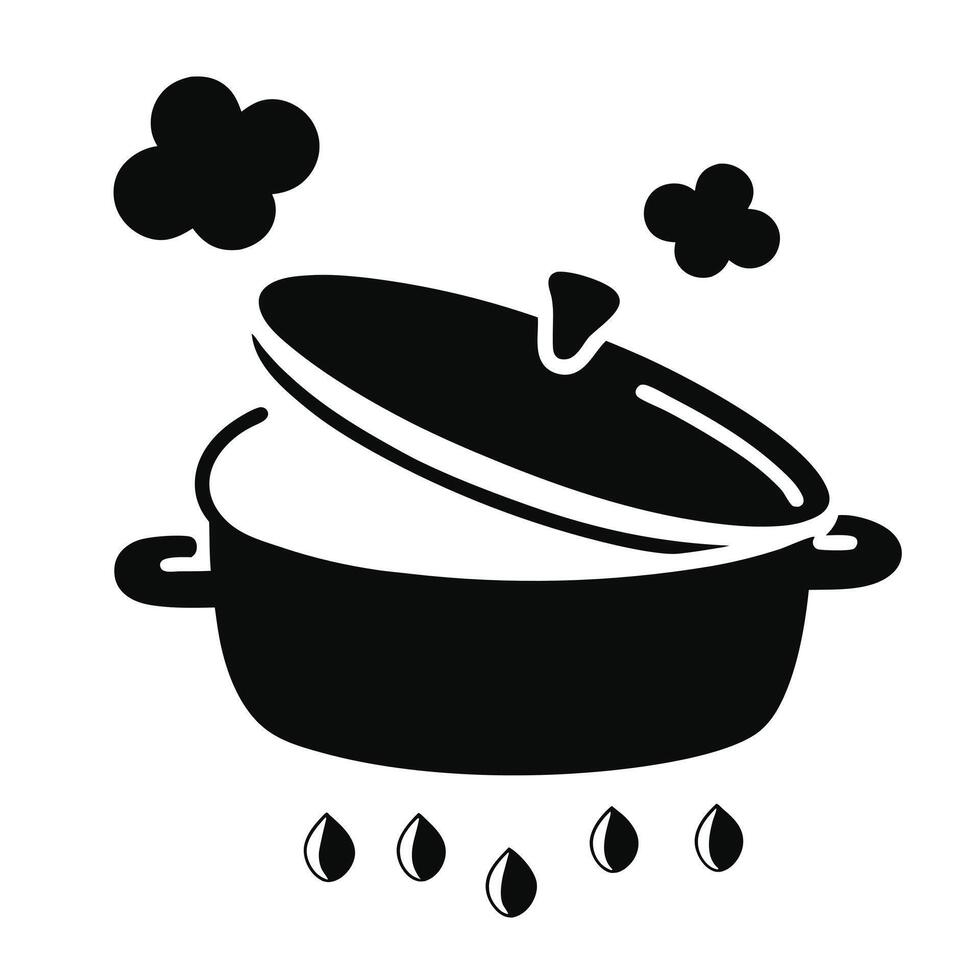 Steaming Cooking Pot Illustration Isolated On White Background For Culinary Designs vector