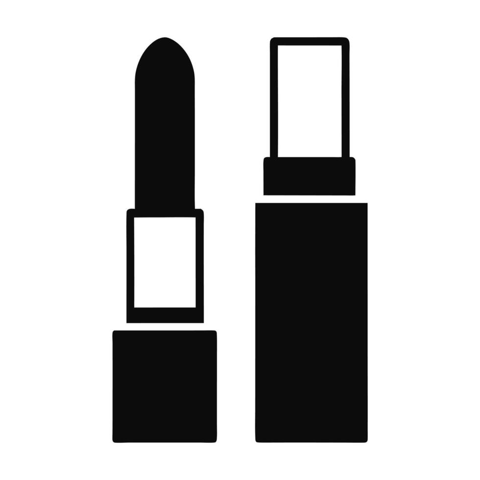 Black And White Lipstick Minimalist Icon For Cosmetic And Fashion Design vector