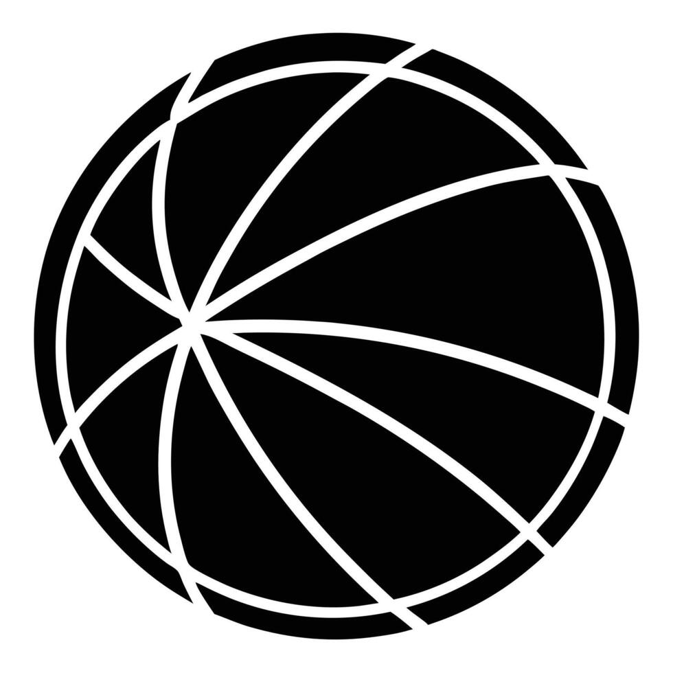 Black Spherical Shape With White Lines And Symmetrical Design vector