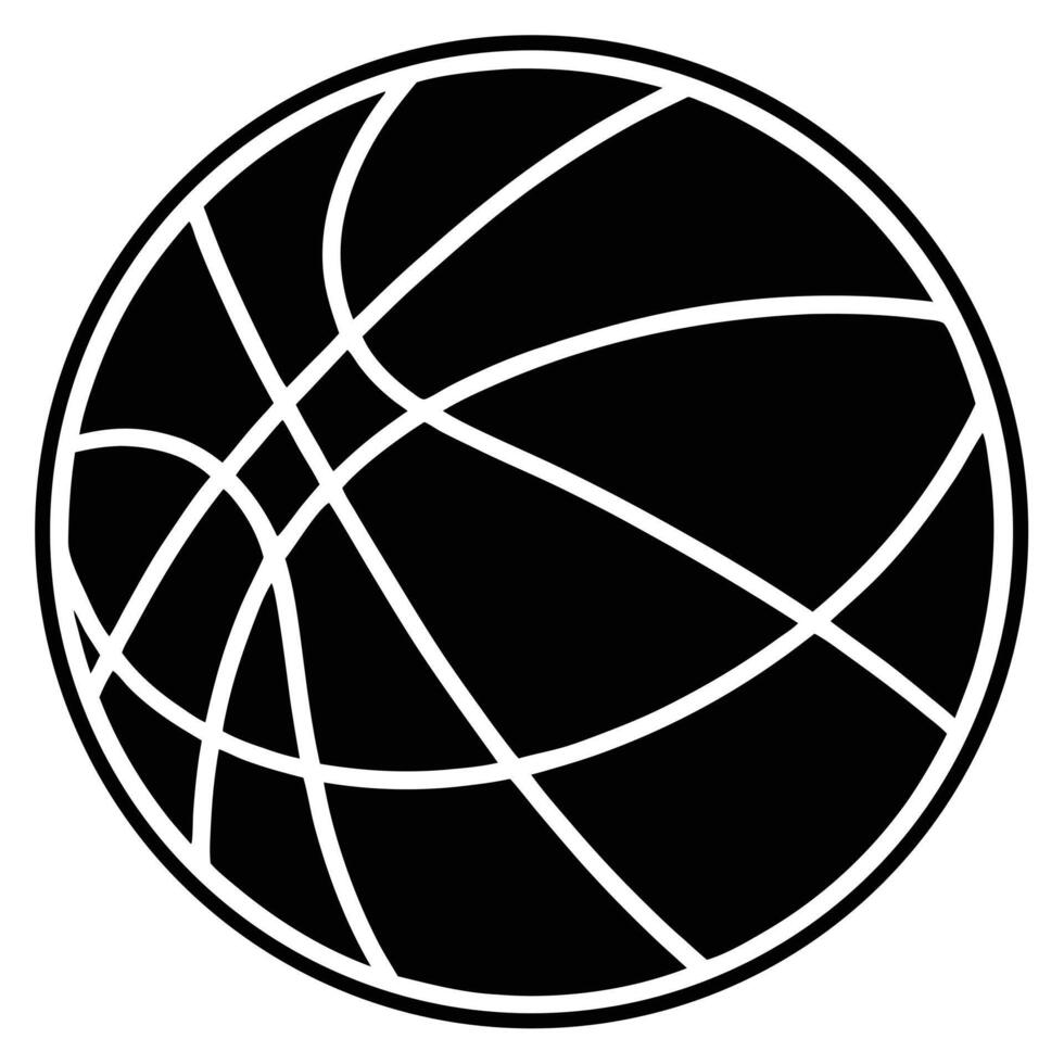 Black And White Minimalist Basketball Illustration For Sports And Design Projects vector