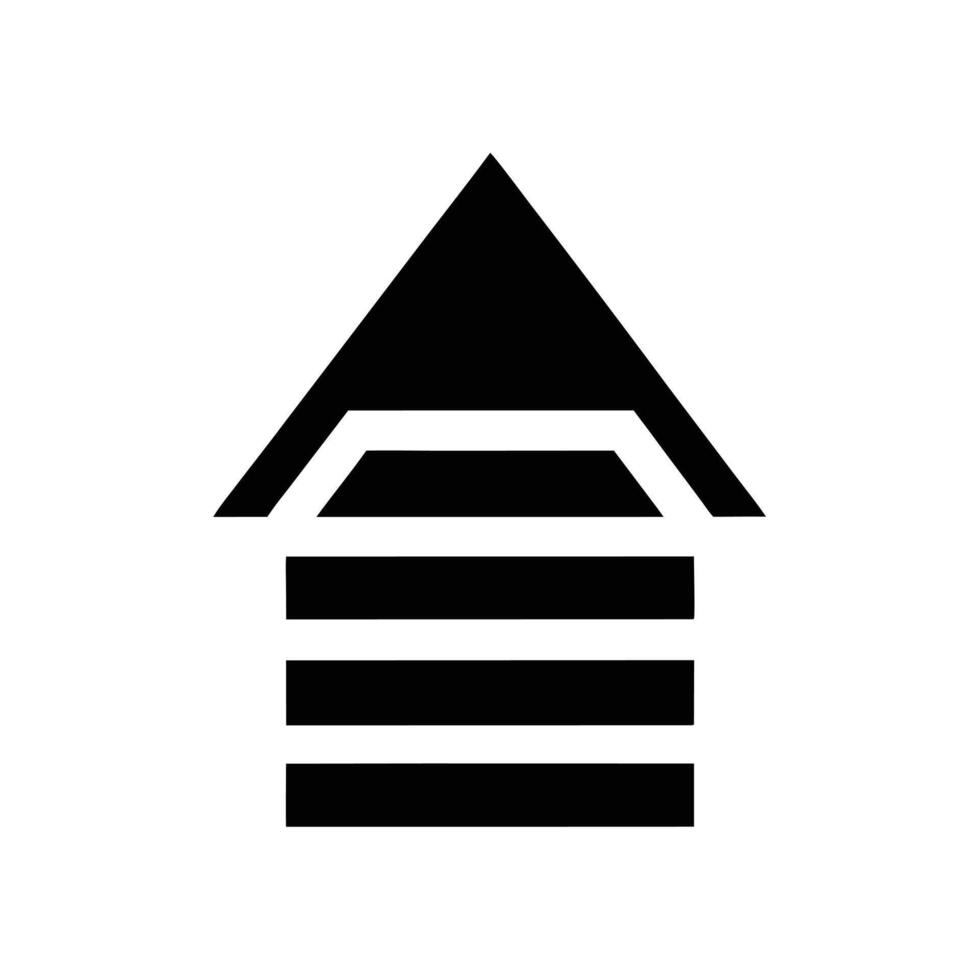 Abstract Geometric Up Arrow Design Black And White Minimalist Icon Shape vector
