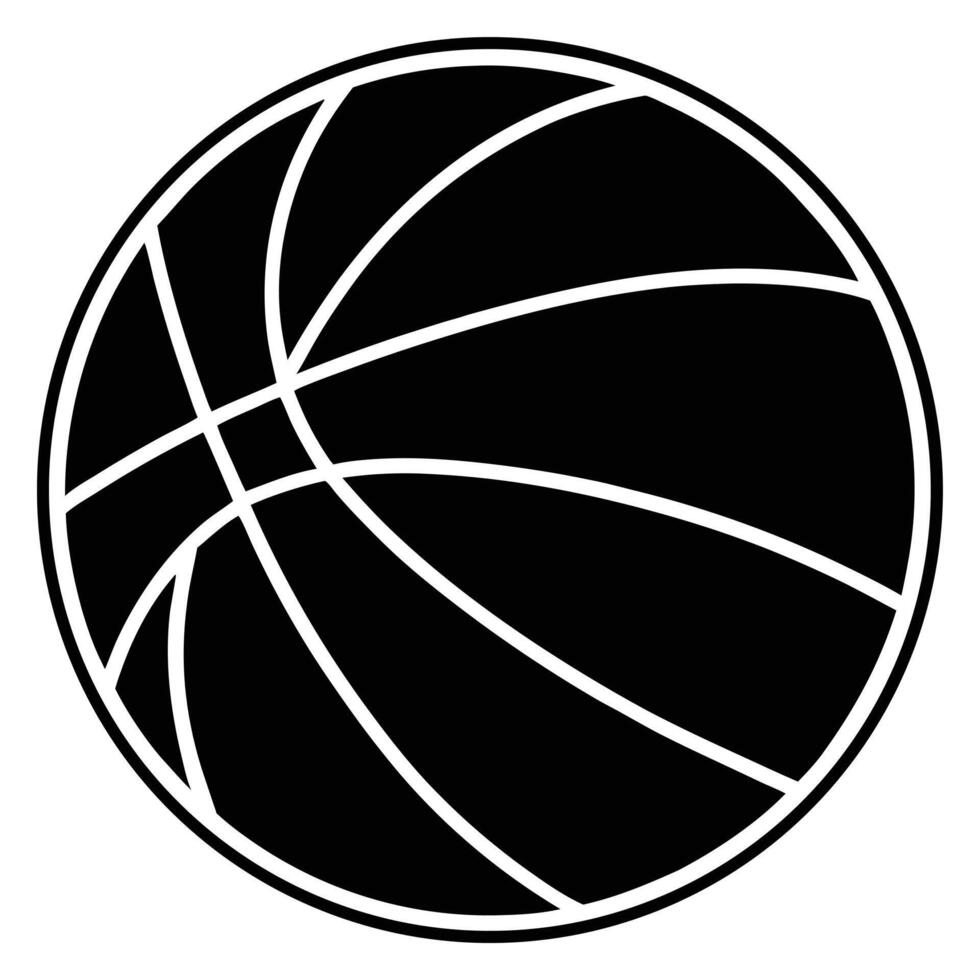 Minimalist Black And White Basketball Illustration For Sports And Design Projects vector