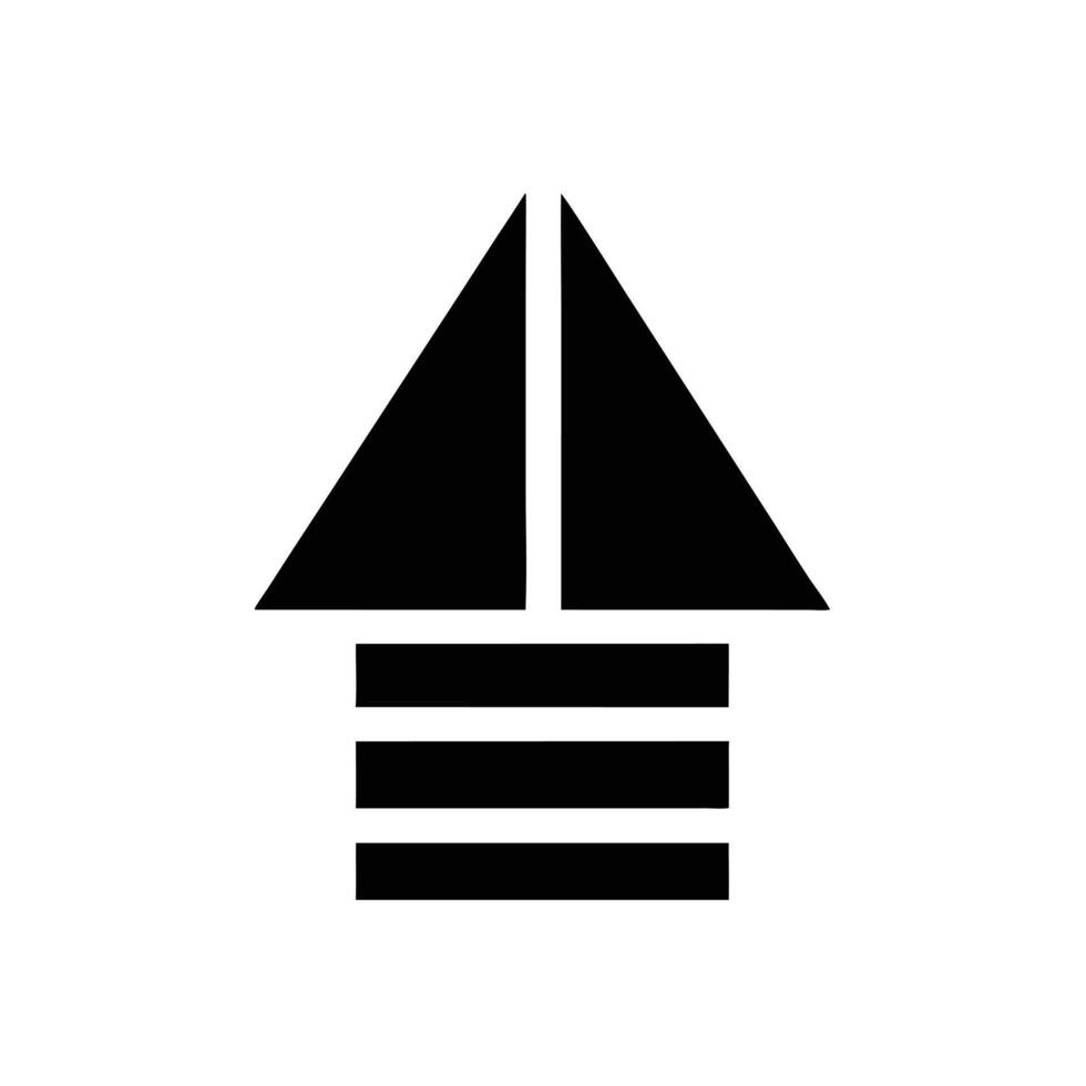 Abstract Black Arrow Pointing Upwards With Horizontal Lines Illustration vector