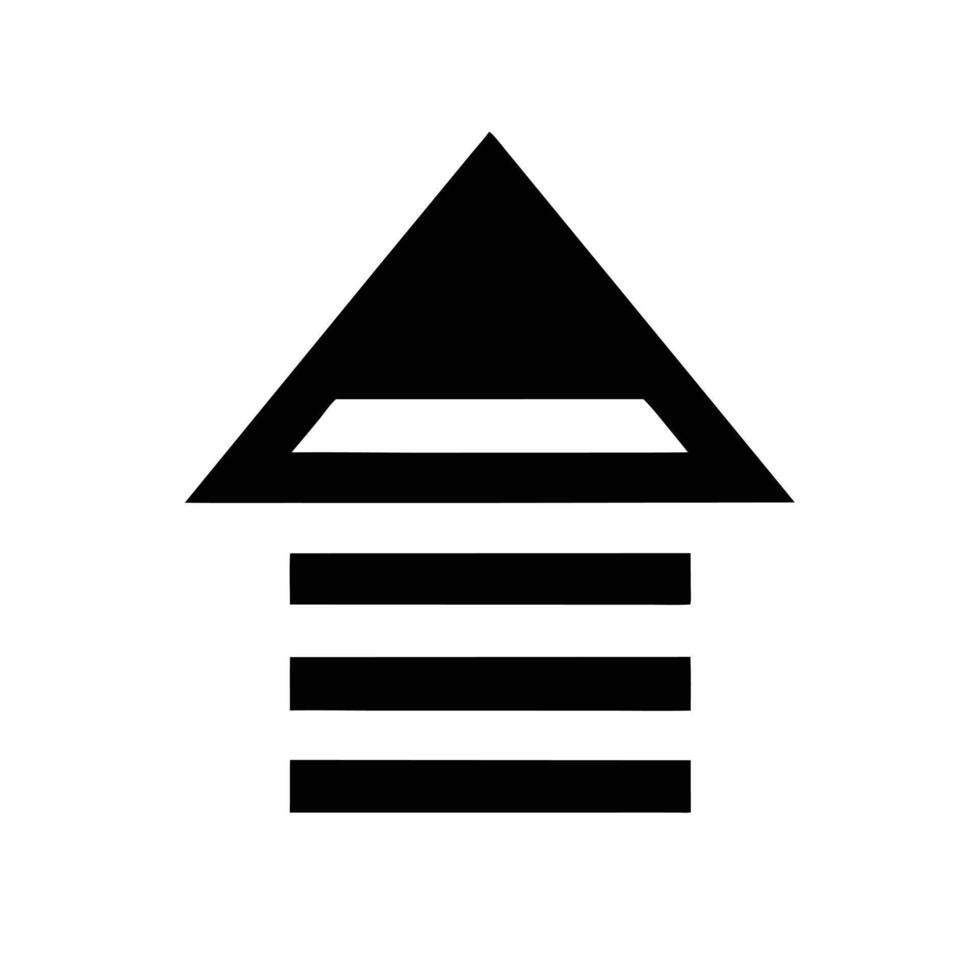 Black Arrow With Stripes Pointing Upward On A White Background Illustration vector