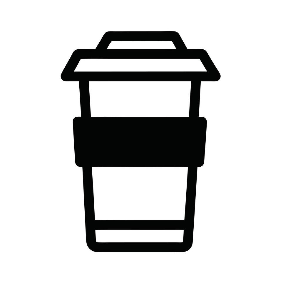 Reusable Coffee Cup Icon Silhouette For Eco Friendly Lifestyle Designs vector