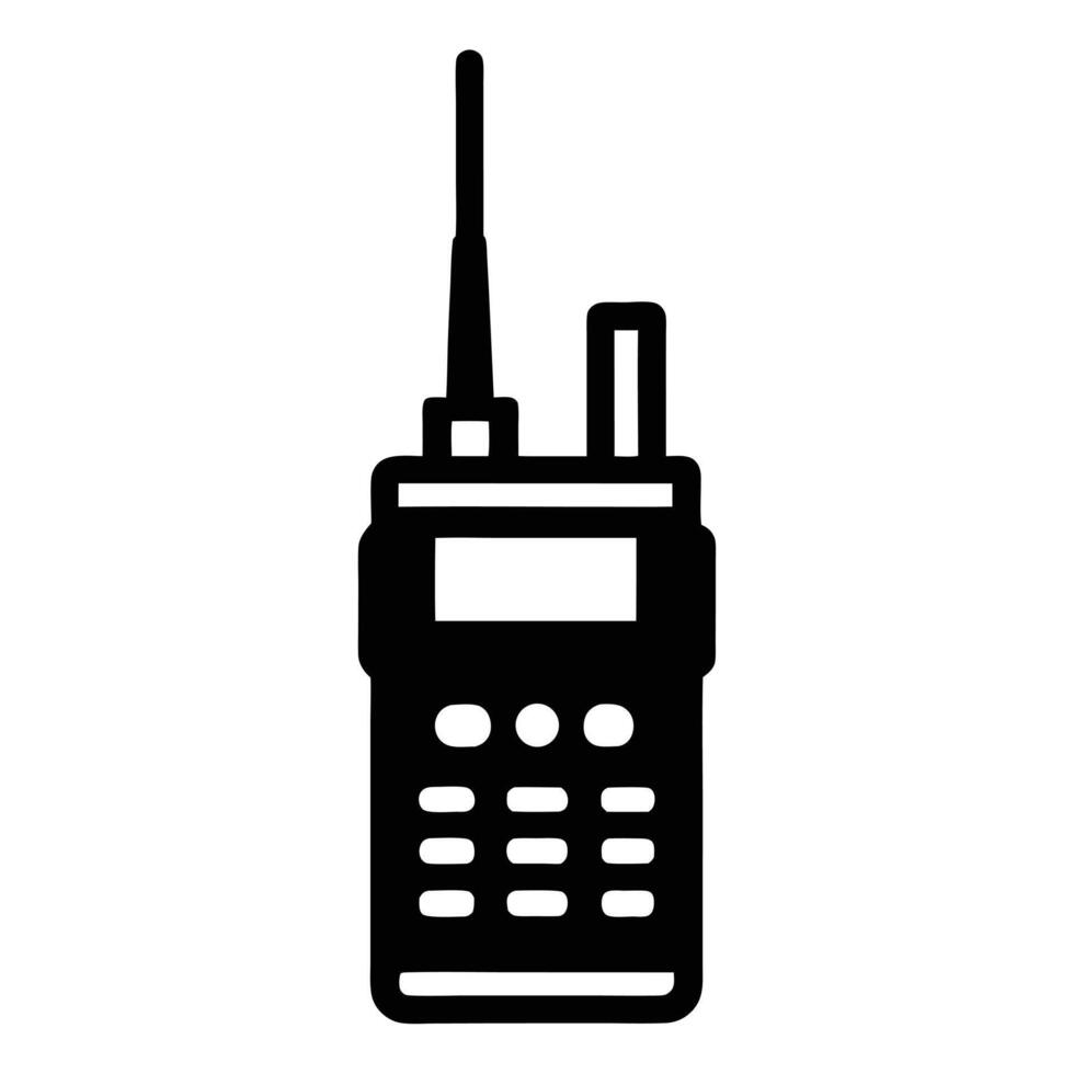 Walkie Talkie Portable Radio Communication Device Minimalist Illustration Icon vector