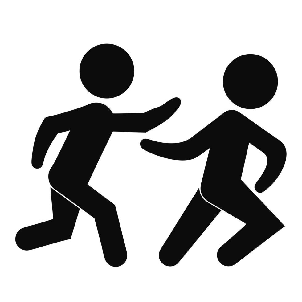 Running Pictogram Symbol Illustration Representing Exercise Pursuit And Chasing For Sport vector