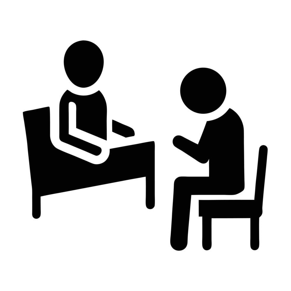 Therapy Session Illustration Depicting Counseling Psychological Support And Conversation In A Black Pictogram vector