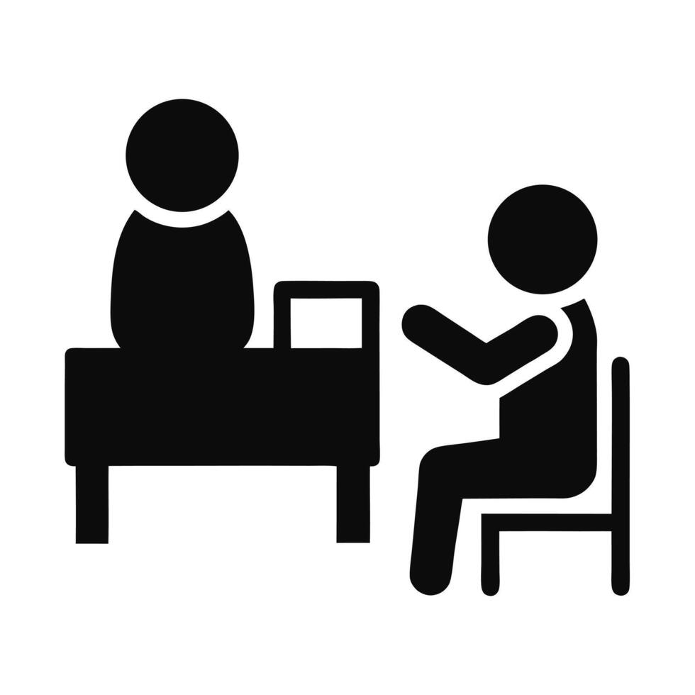 Business Meeting Pictogram With Two People Sitting At Table Silhouette vector