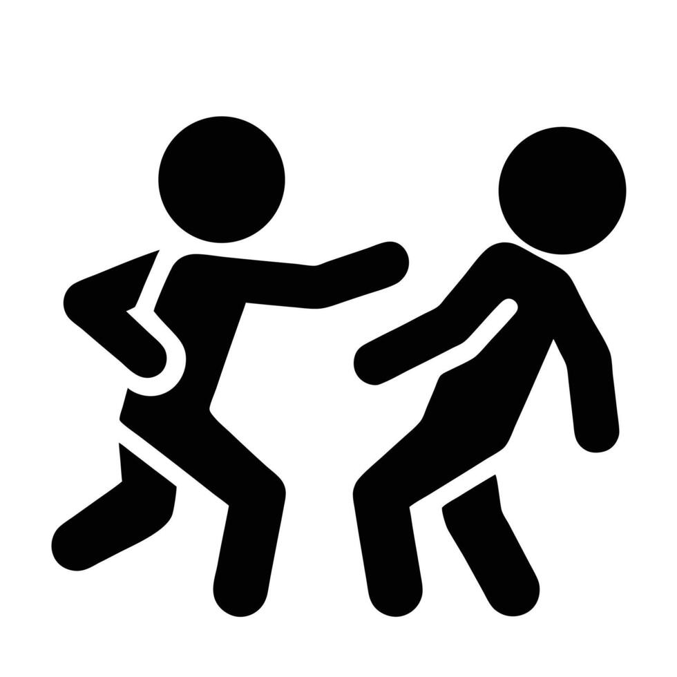 Illustration Of A Stick Figure Punching Another Stick Figure Illustration Concept vector