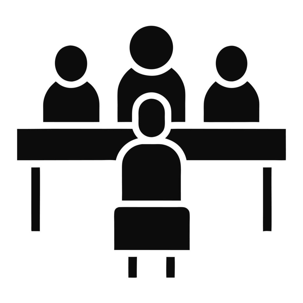 Job Interview Candidate Before Recruiters Hiring Process Concept Illustration vector
