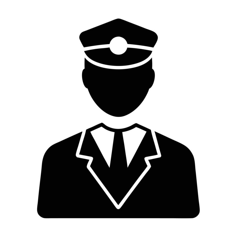 Silhouette Illustration Of Male Valet In Uniform Icon Graphic vector