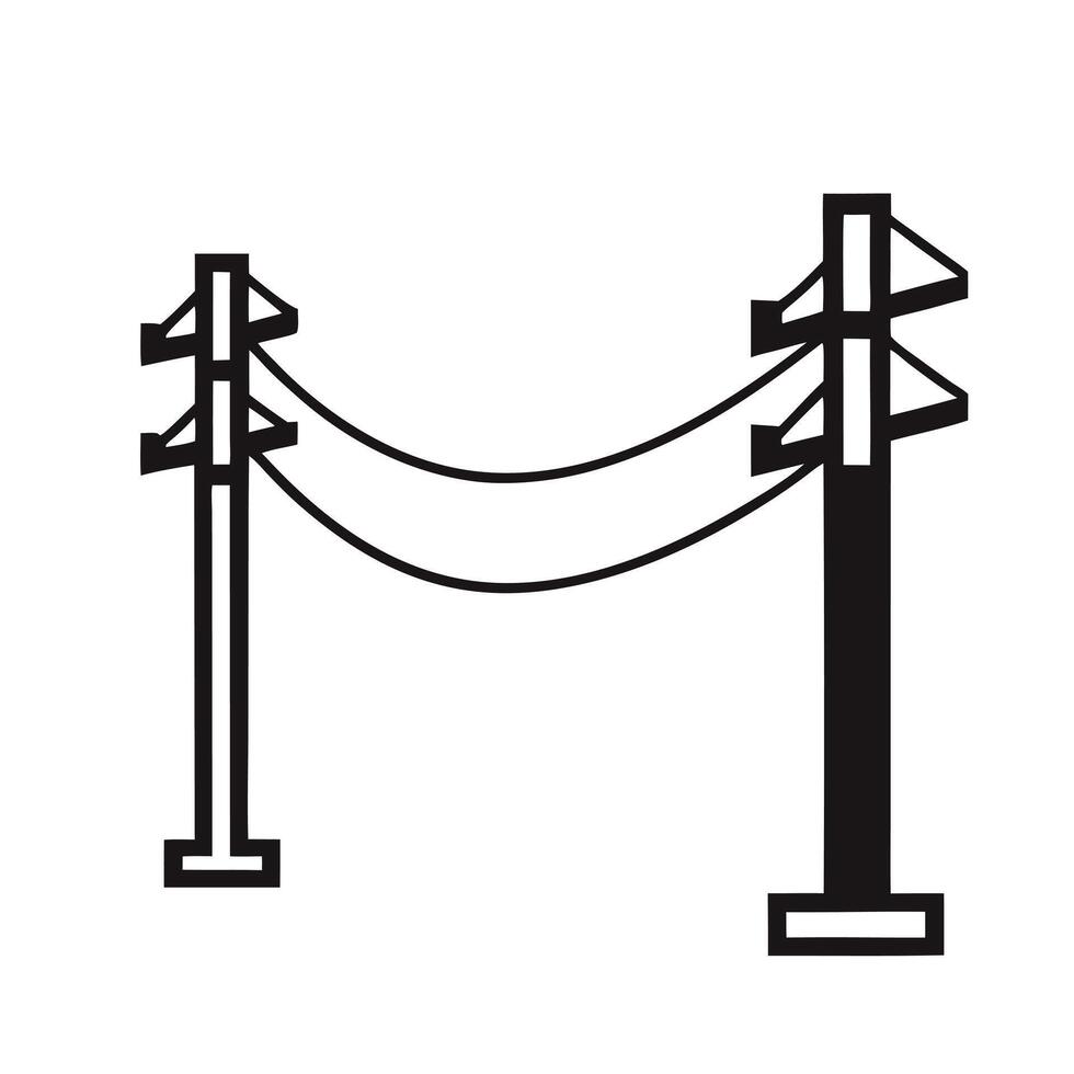 Illustration Of Power Lines Connecting Two Electric Poles On A White Backdrop vector