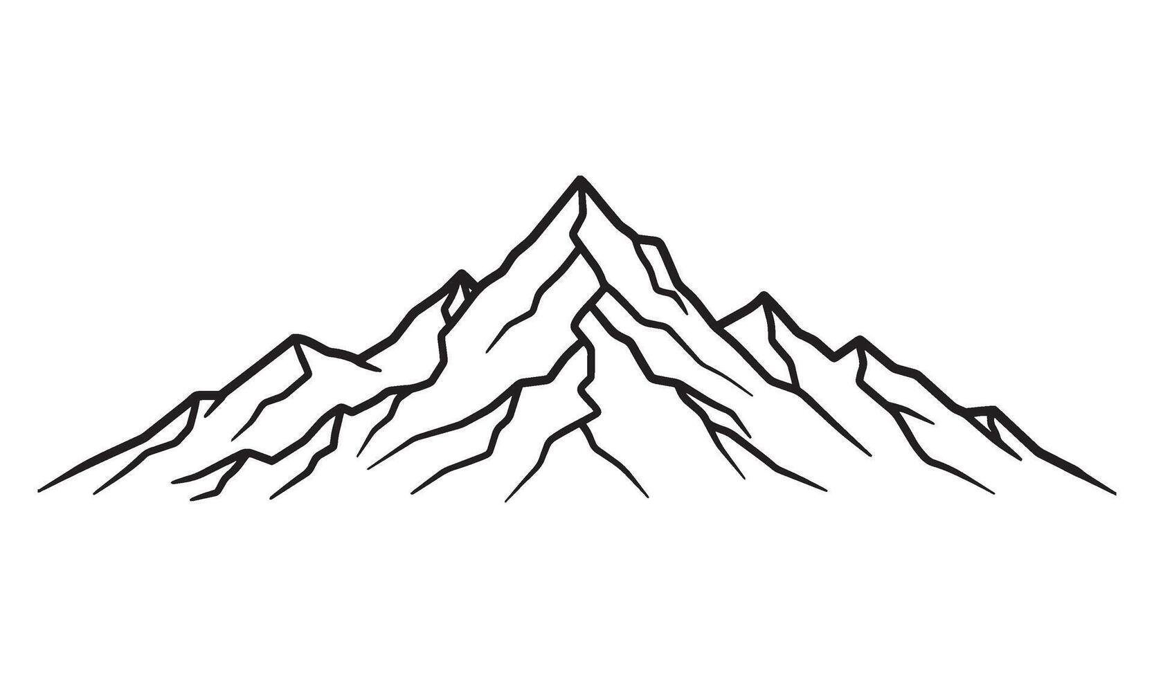 Minimalist mountain scene vectors silhouette for coloring page