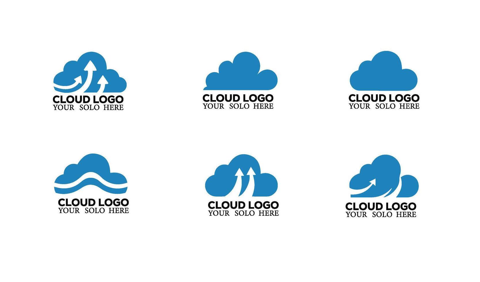 Abstract Weather Cloud Logo Symbol Set Icon for Forecast App Branding vector