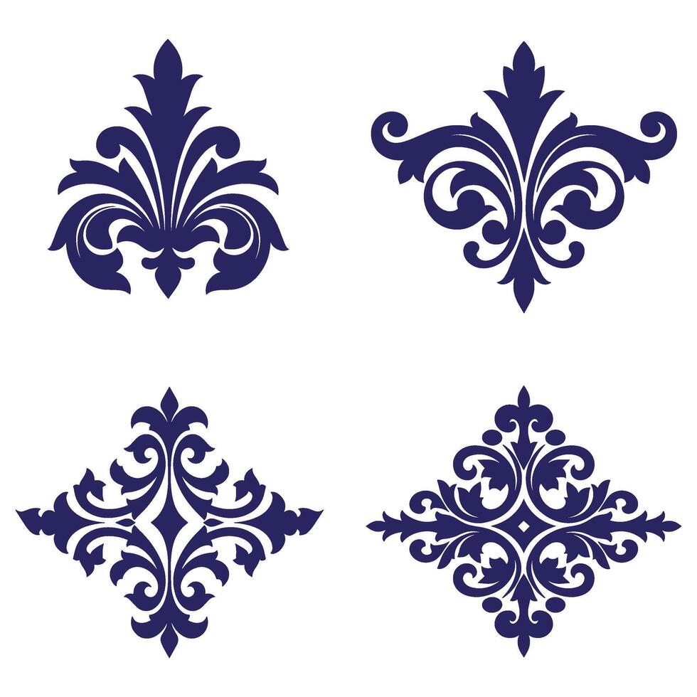 Vintage Filigree Design Components for Menu and Label Crafting vector